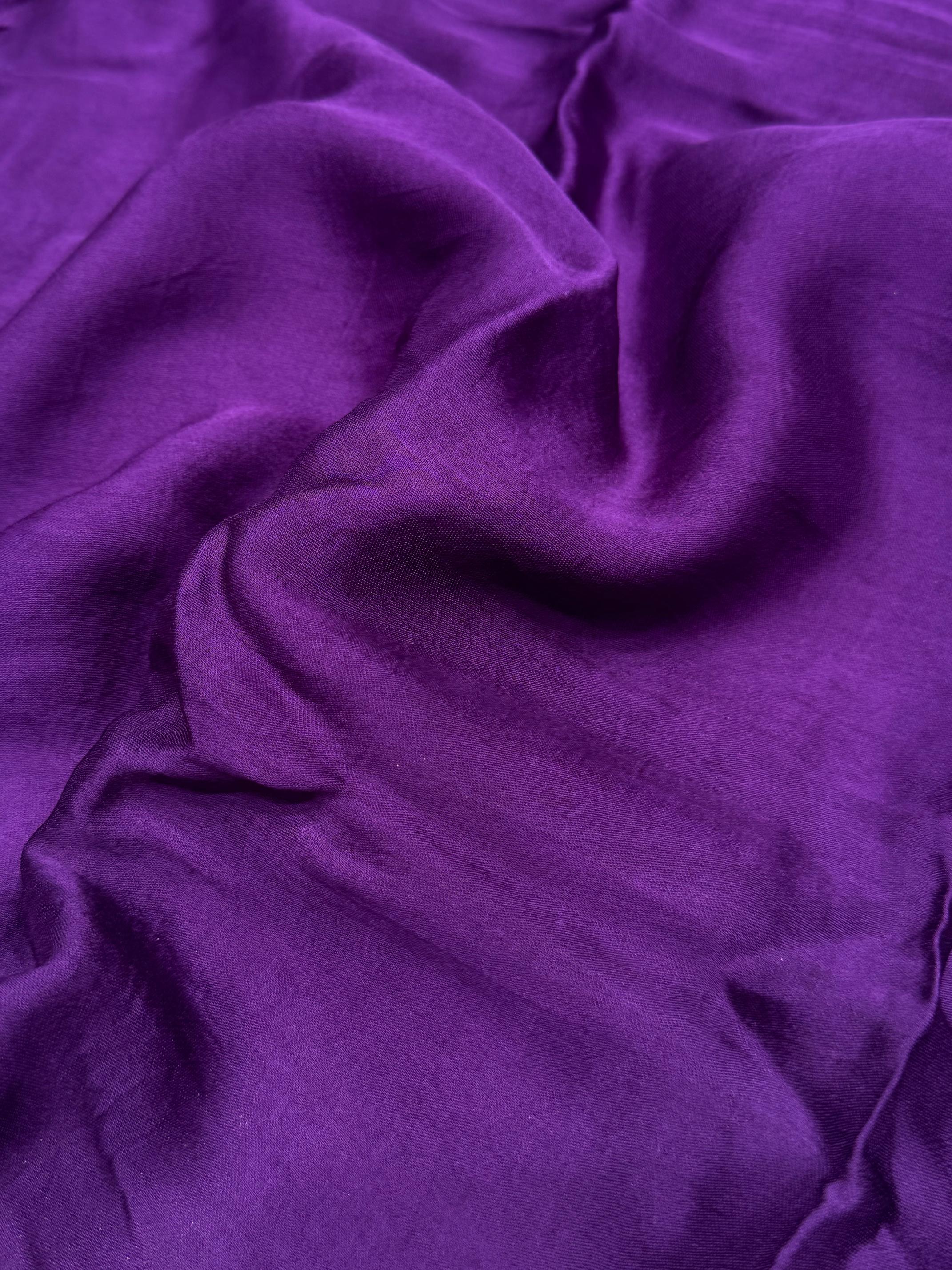 Purple Leriya Modal Silk Zari Pallu Saree And Tie Dye Ajrakh