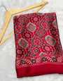 Maroon Ajrakh Printed Soft Modal Silk Natural Print Saree P2