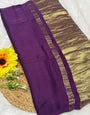 Wine Pure Modal Gajji Silk Saree With Zari Pallu Natural dyeing Saree-7
