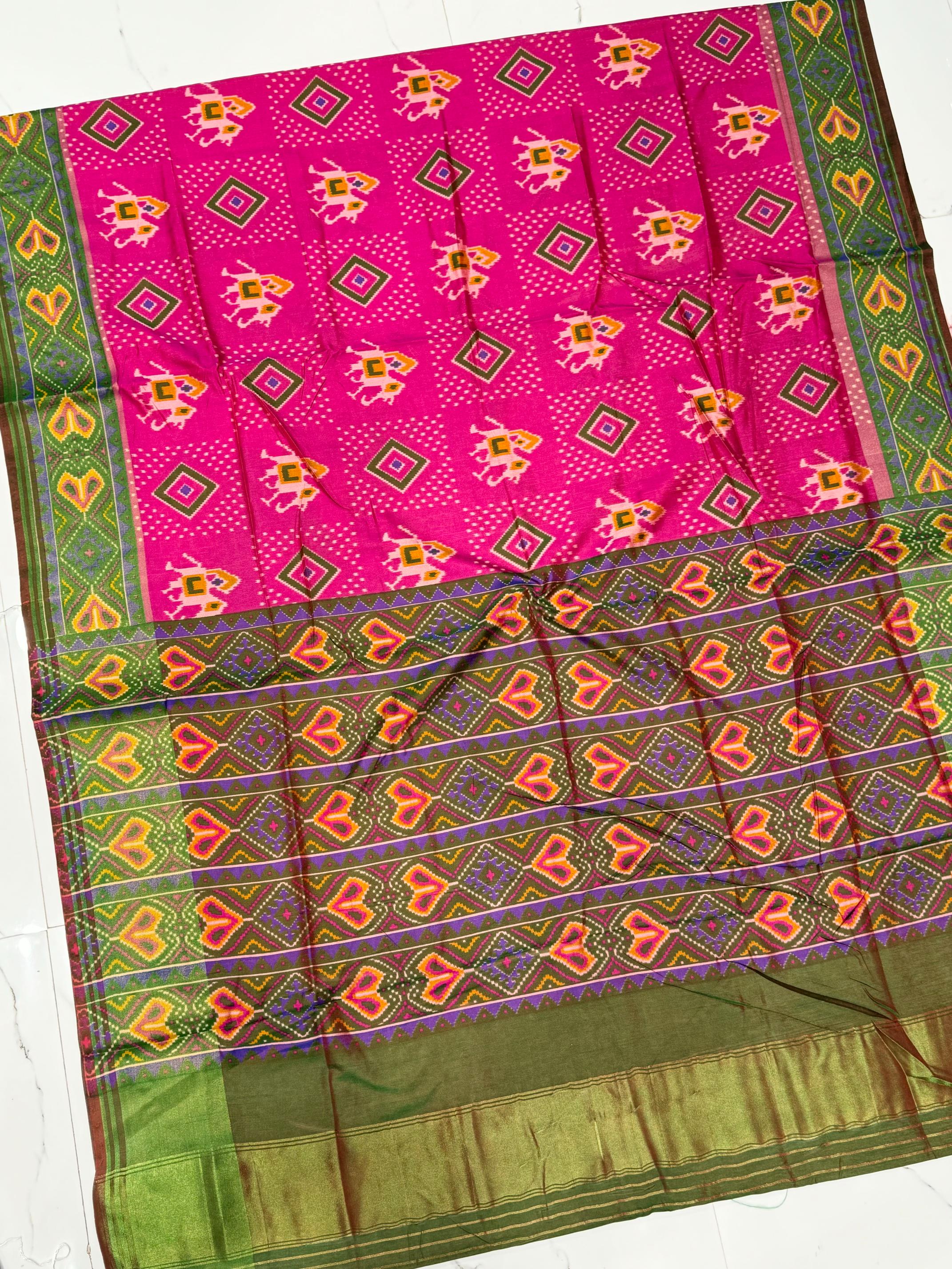 Violet Pink Pure Look Figure Patola Saree K2