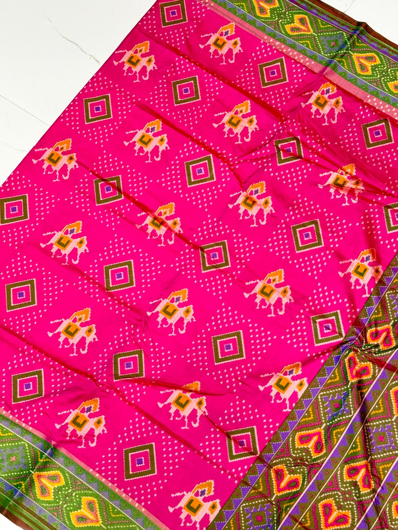 Violet Pink Pure Look Figure Patola Saree K2