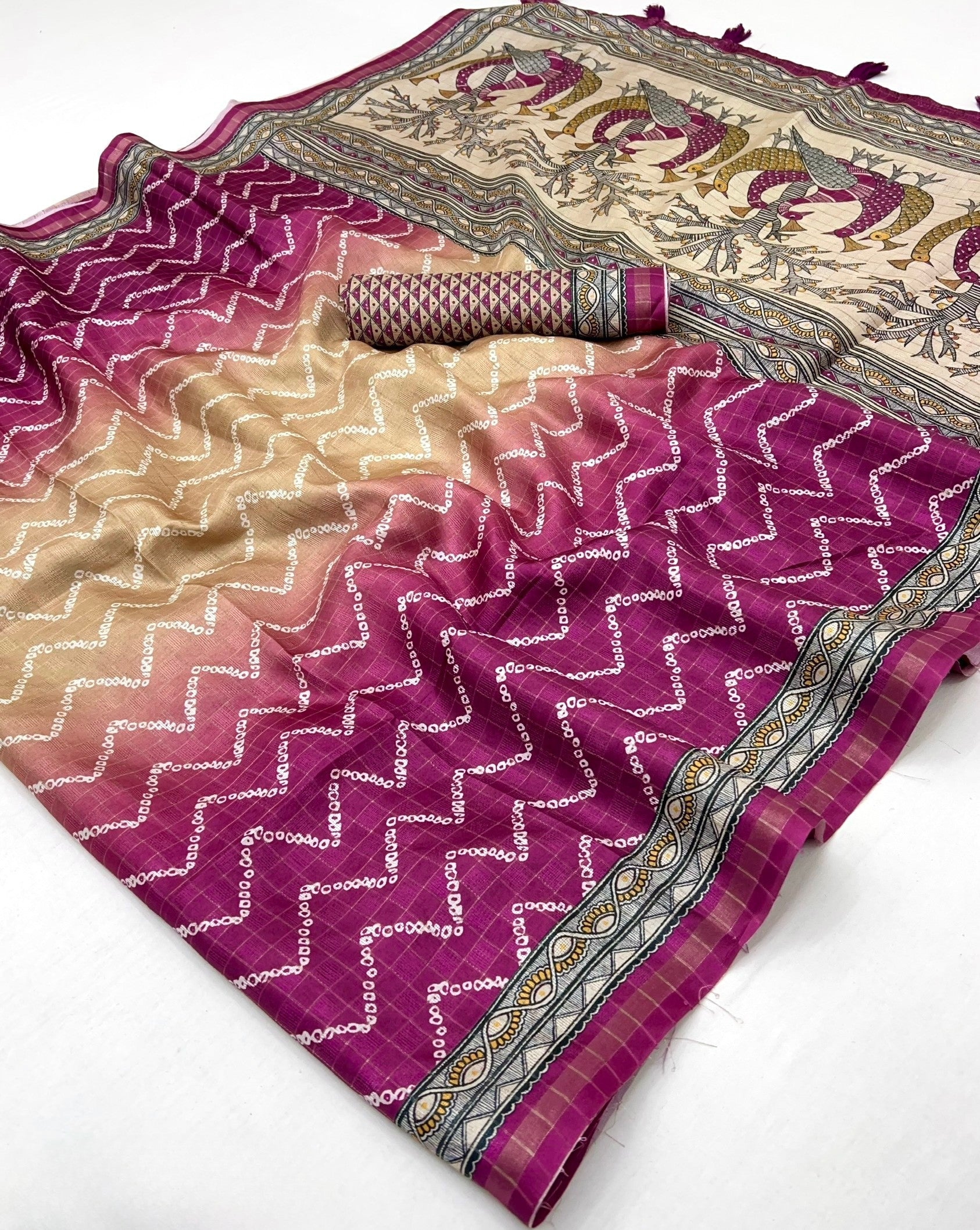 Adoring Wine Maheshwari Cotton Silk Saree With Digital Prints