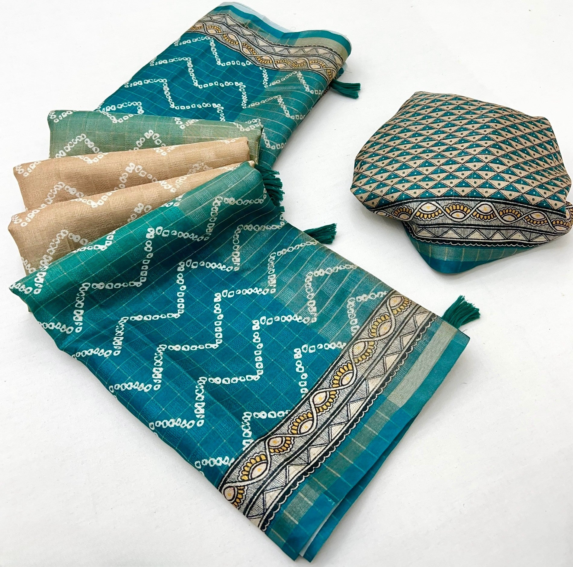 Forbearance Rama Maheshwari Cotton Silk Saree With Digital Prints