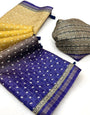 Opulent Purple Maheshwari Cotton Silk Saree Featuring Classic Bandhani Prints
