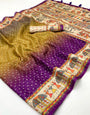 Woebegone Wine Maheshwari Cotton Silk Saree Featuring Classic Bandhani Prints