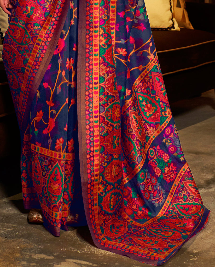 Nevy Blue Banarasi Silk Saree