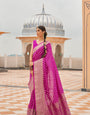 Purple Zari Woven Banarasi Silk Saree