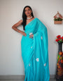 Glorious 1-Minute Ready To Wear Sky Georgette Saree