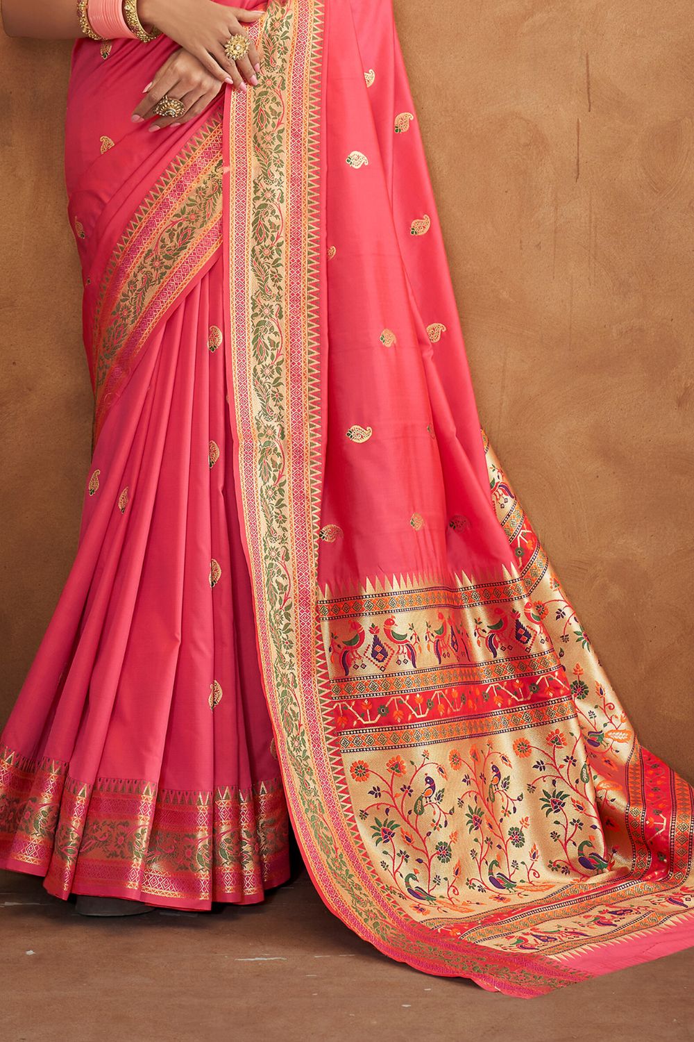 Pretty Pink Soft Silk Saree with Woven Zari Border