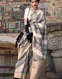 Ebullience Beige Soft Banarasi Silk Saree With Divine Blouse