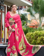 Iconic Pink Floral Pure Georgette Saree