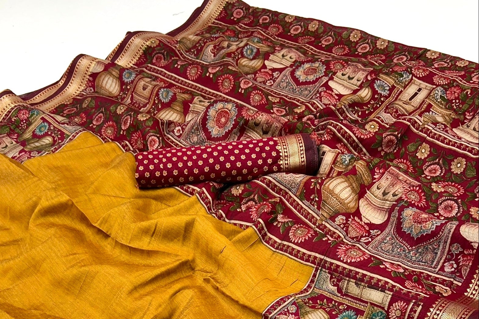 Enchanting Yellow Mul Mul Cotton Soft Saree With Blouse