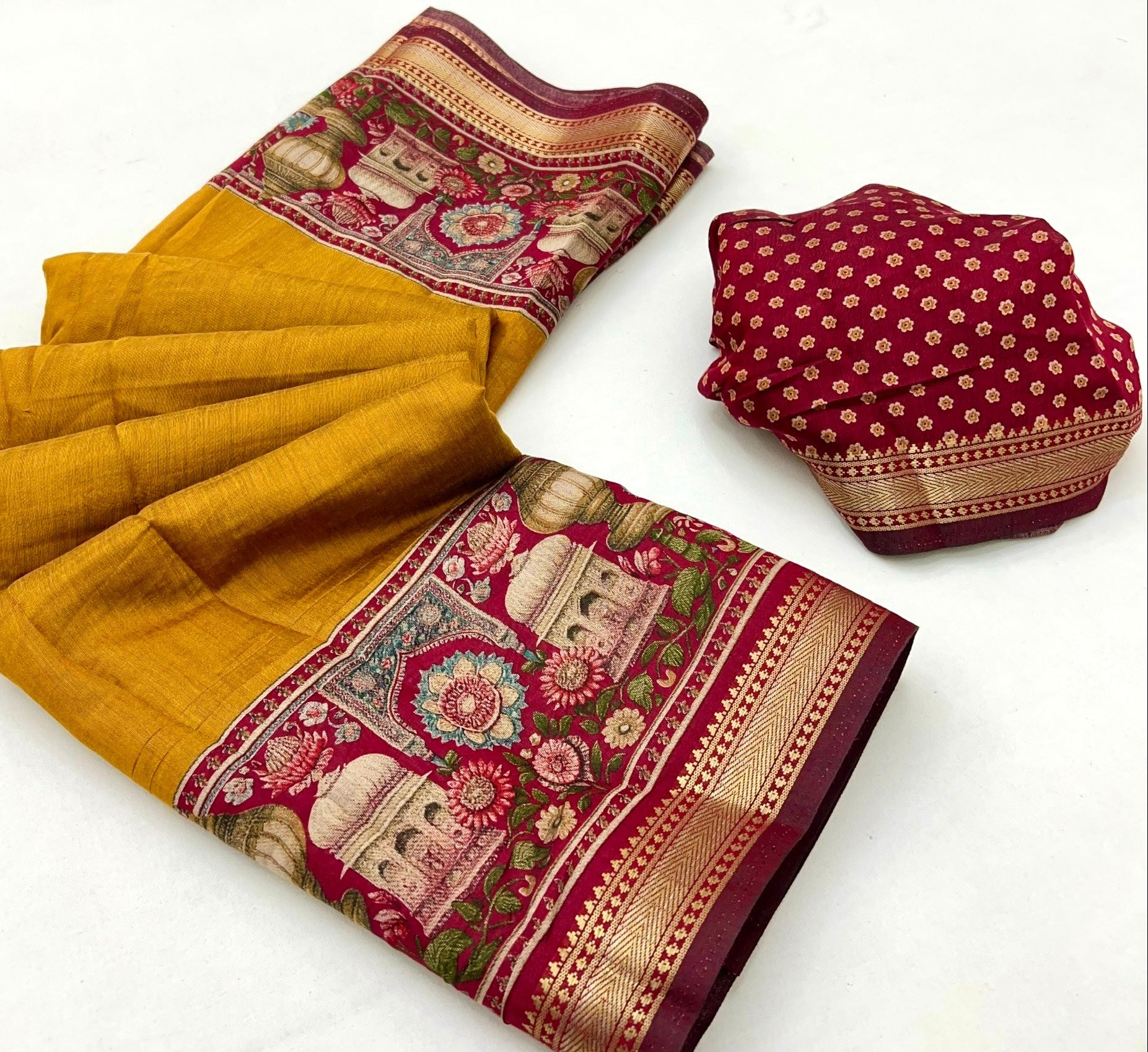 Enchanting Yellow Mul Mul Cotton Soft Saree With Blouse