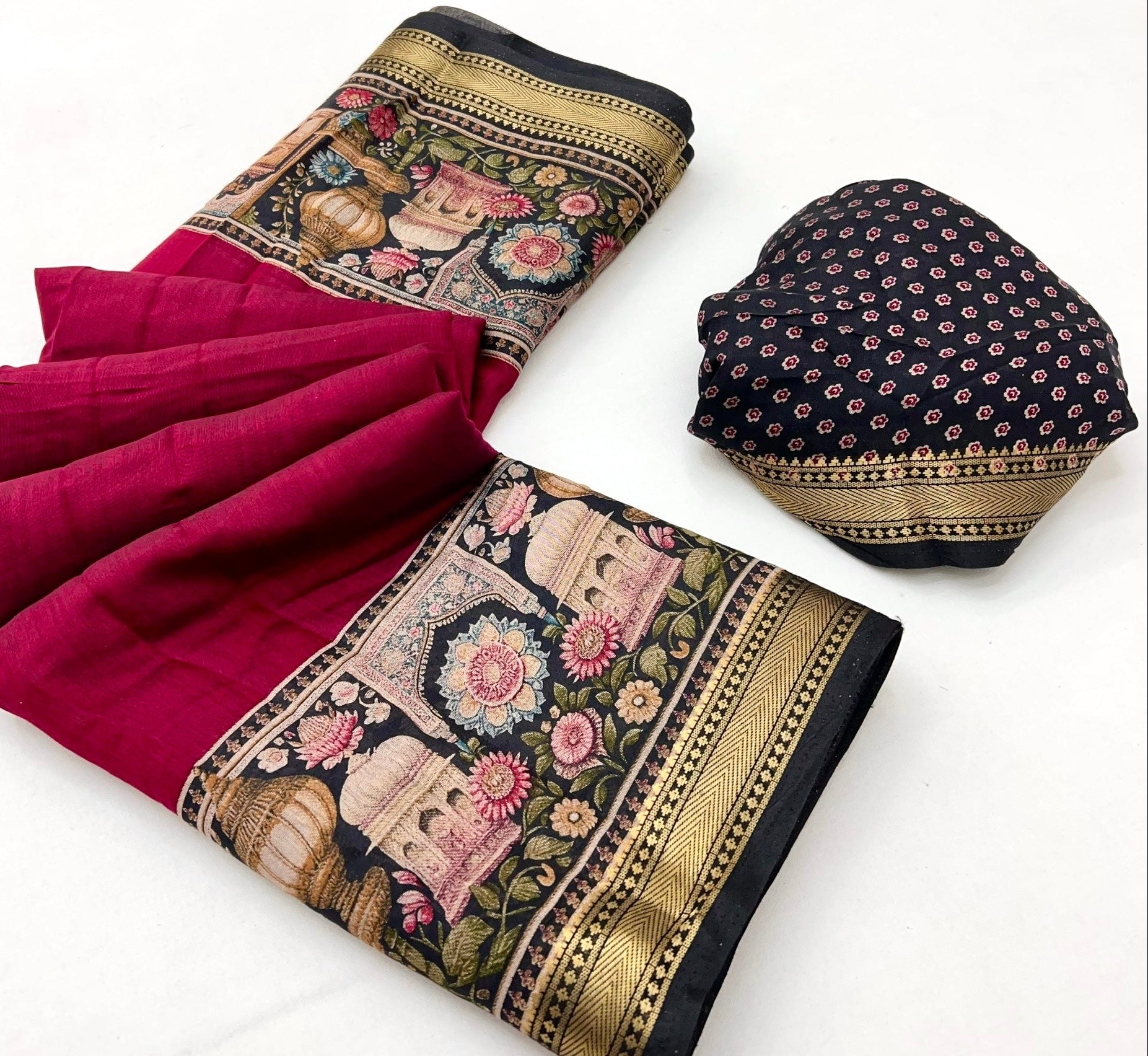 Felicitous Maroon Mul Mul Cotton Soft Saree With Blouse