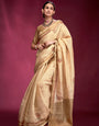 Delicate Cream Tussar Silk Saree