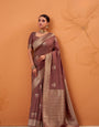 Delightful Maroon Tussar Soft Silk Saree With Amazing Blouse piece