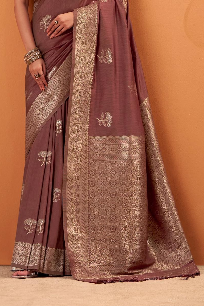 Delightful Maroon Tussar Soft Silk Saree With Amazing Blouse piece