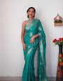 Radiant 1-Minute Ready To Wear Sea Green Cotton Silk Saree