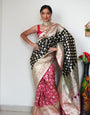 Engaging 1-Minute Ready To Wear Black Soft Silk Saree