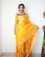 Hot 1-Minute Ready To Wear Yellow Cotton Silk Saree