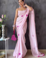 Mind-blowing 1-Minute Ready To Wear Light Pink Georgette Saree