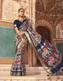 Pretty Blue Patola Silk Saree