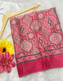 Pink Ajrakh Hand Block Modal Silk Saree With Fancy Ajrakh Pallu