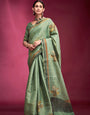 Uplifting Light Green Tussar Silk Saree