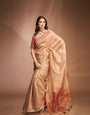 Radiant Mustard Crushed Tissue Saree