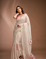 Royal Off White Crushed Tissue Saree