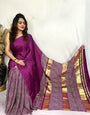 New Ajrakh Patli Pallu with Zari Pallu Saree