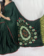 New Fancy Green Shibori Bandhni Border Pure Modal Silk Plian Saree