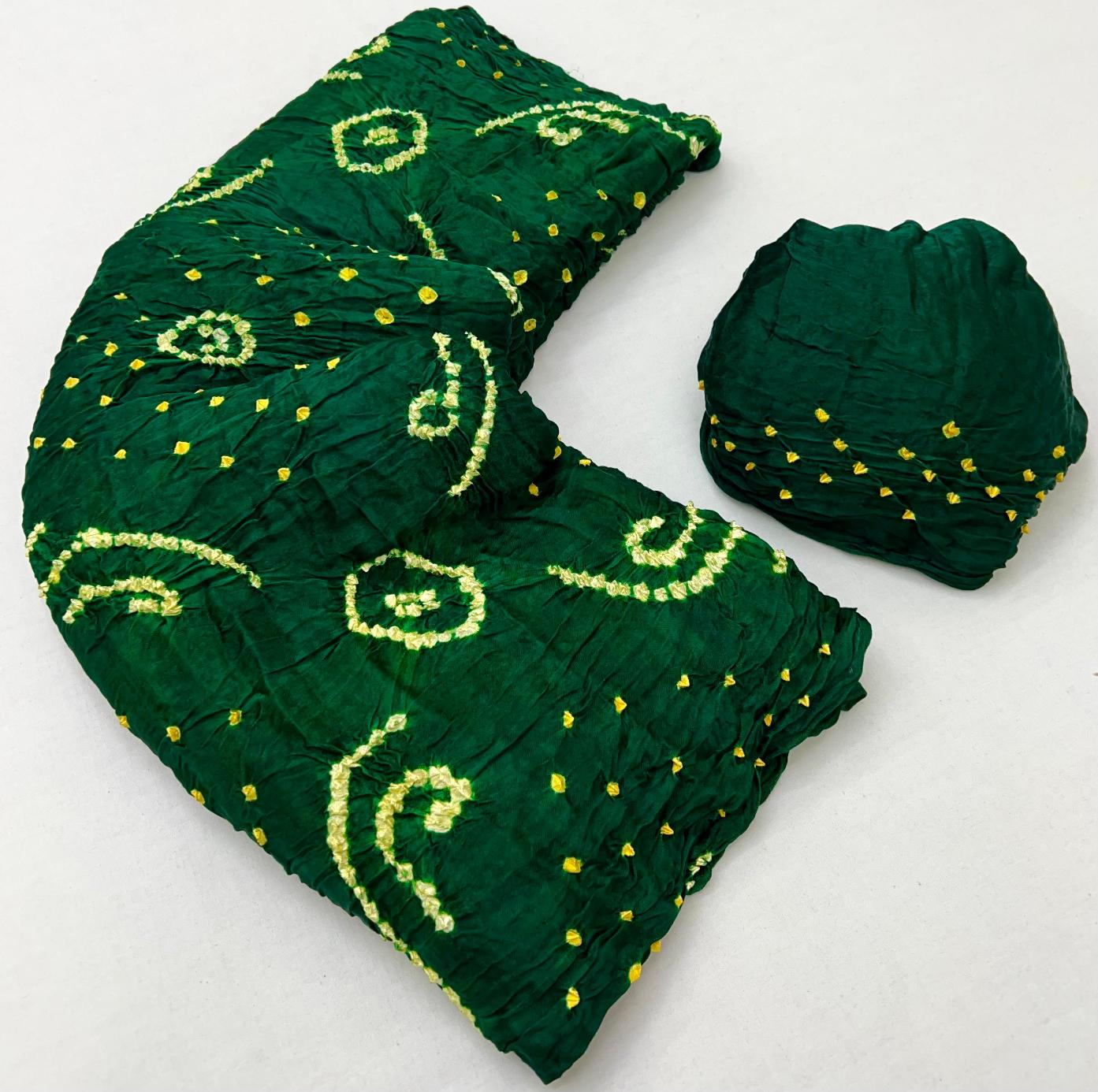 EverGreen Pure Bandhni Zari Pallu Modal Soft Silk Saree