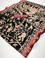 Black Bean Pure Mul Cotton Saree With Stylish Blouse Piece