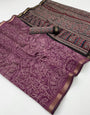 Lovender Woven Mul Cotton Saree With Blouse