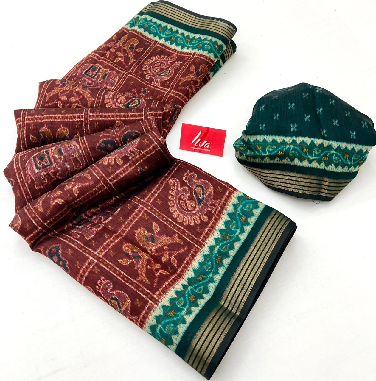 Persian Maroon Kalamkari Pure Maslin Silk Saree With Evocative Blouse Piece