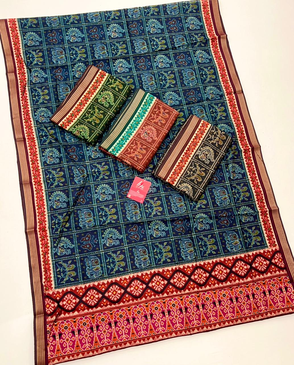 Vista Blue Kalamkari Pure Maslin Silk Saree With Evocative Blouse Piece