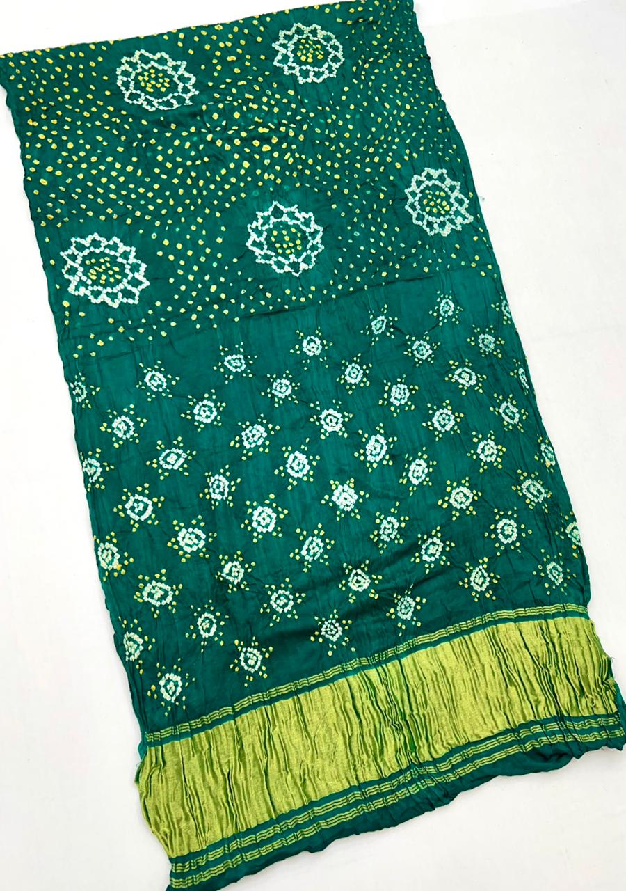 Evergreen Pure Bandhni Zari Pallu Modal Soft Silk Saree