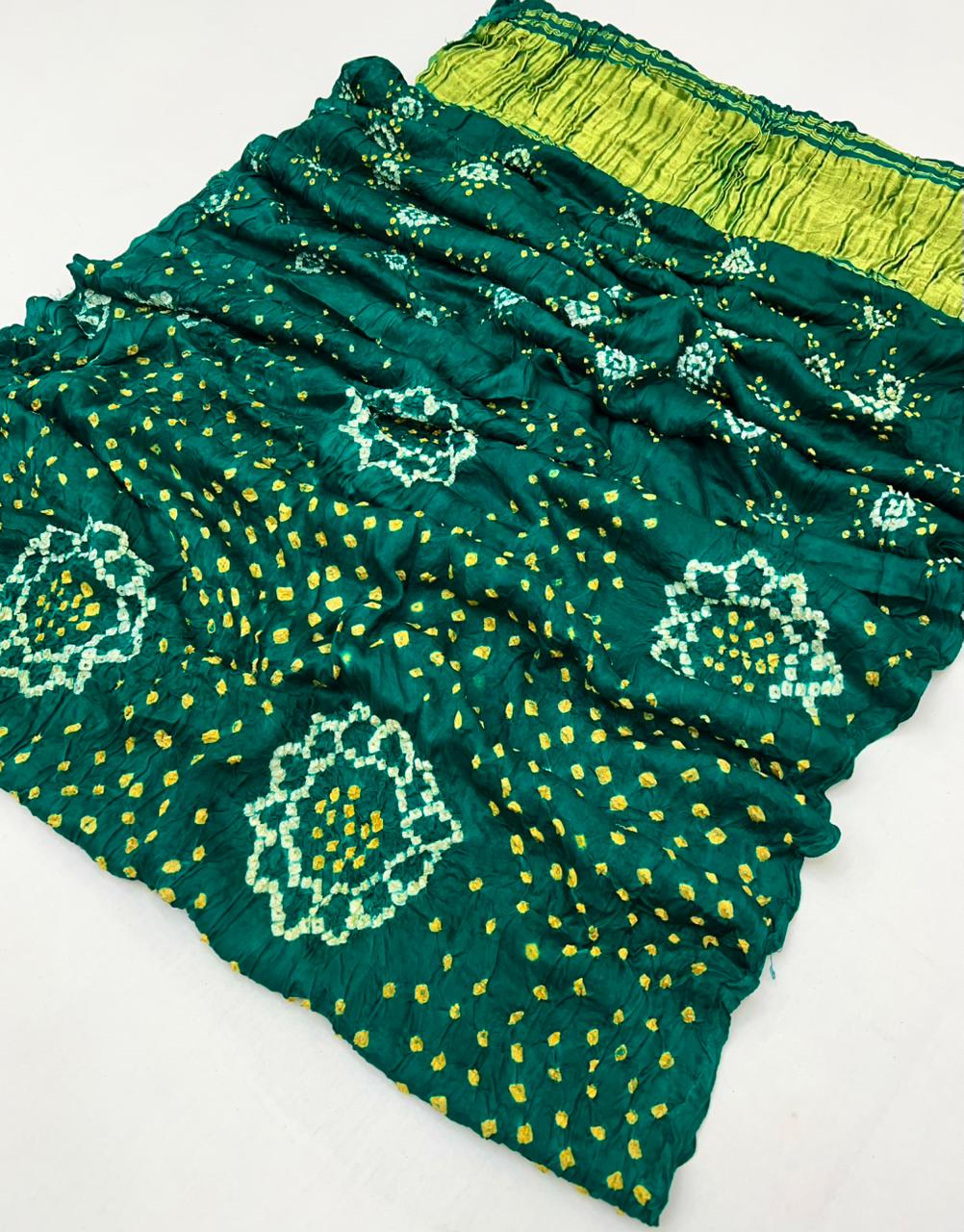 Evergreen Pure Bandhni Zari Pallu Modal Soft Silk Saree