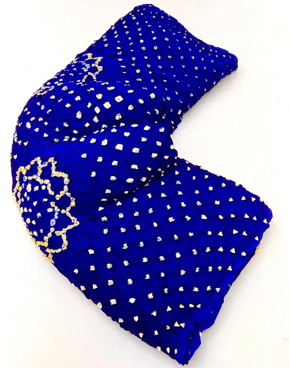 Royal Blue Pure Bandhni Zari Pallu Modal Soft Silk Saree