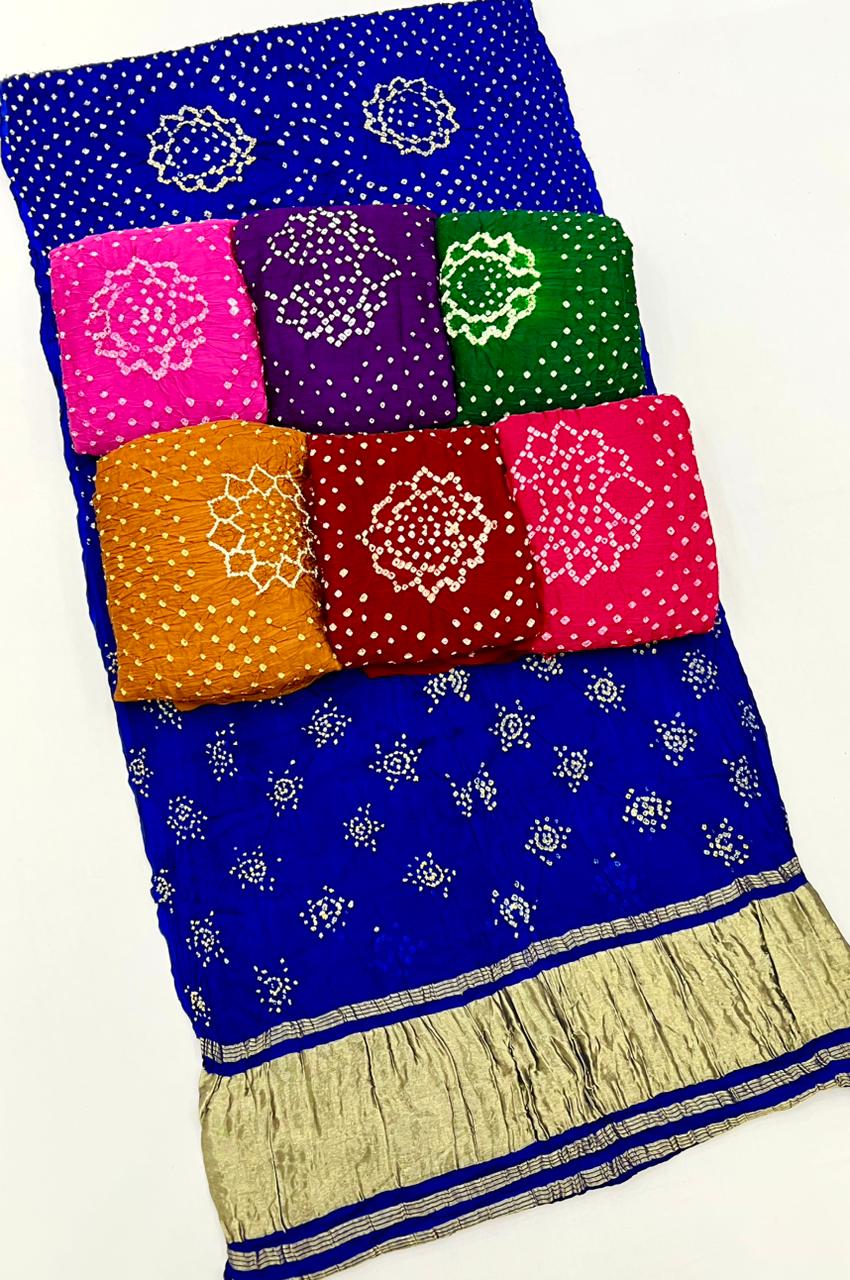 Papaya Orange Pure Bandhni Zari Pallu Modal Soft Silk Saree