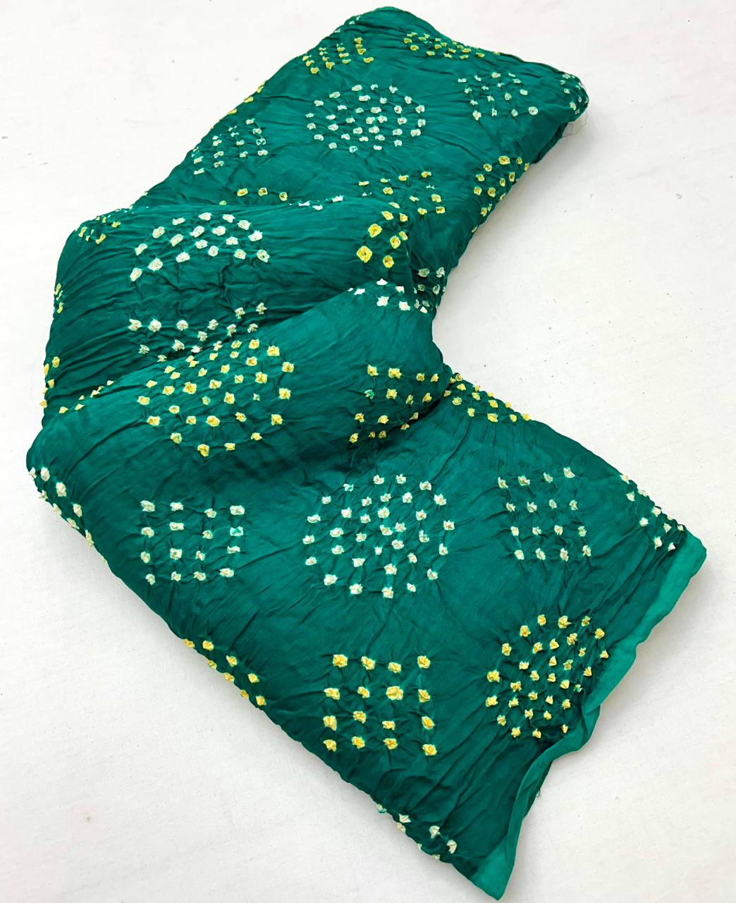 Dark Aqua Pure Bandhni Zari Pallu Modal Soft Silk Saree With Blouse