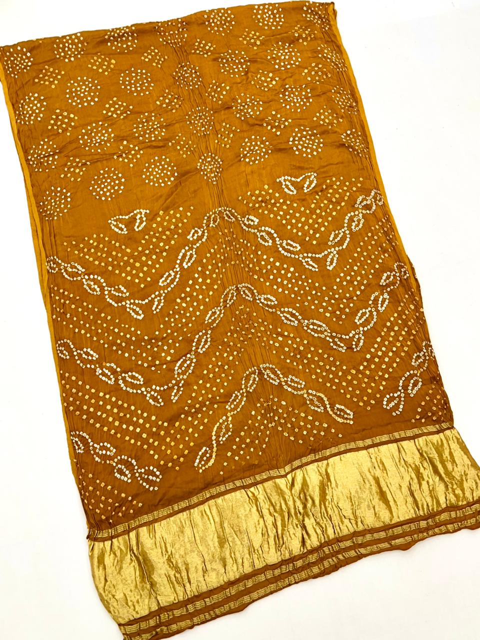 Corn Yellow Pure Bandhni Zari Pallu Modal Soft Silk Saree With Blouse