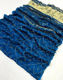 Regal Blue Pure Bandhni Zari Pallu Modal Soft Silk Saree With Blouse