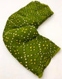 Fragrant Green Pure Bandhej Zari Pallu Modal Soft Silk Saree
