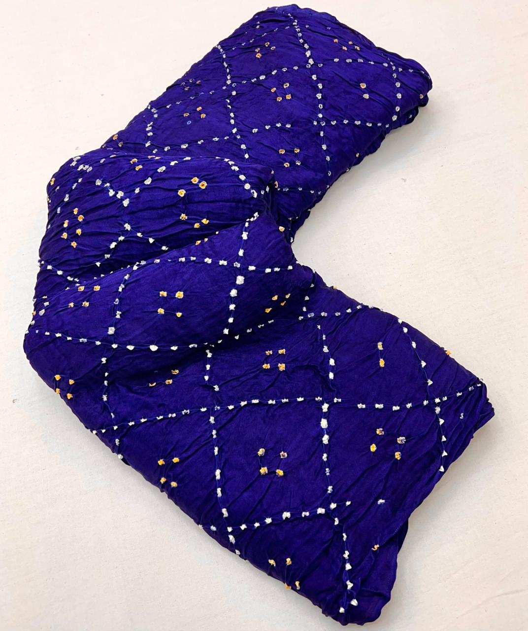 Inspiring Blue Pure Bandhej Zari Pallu Modal Soft Silk Saree