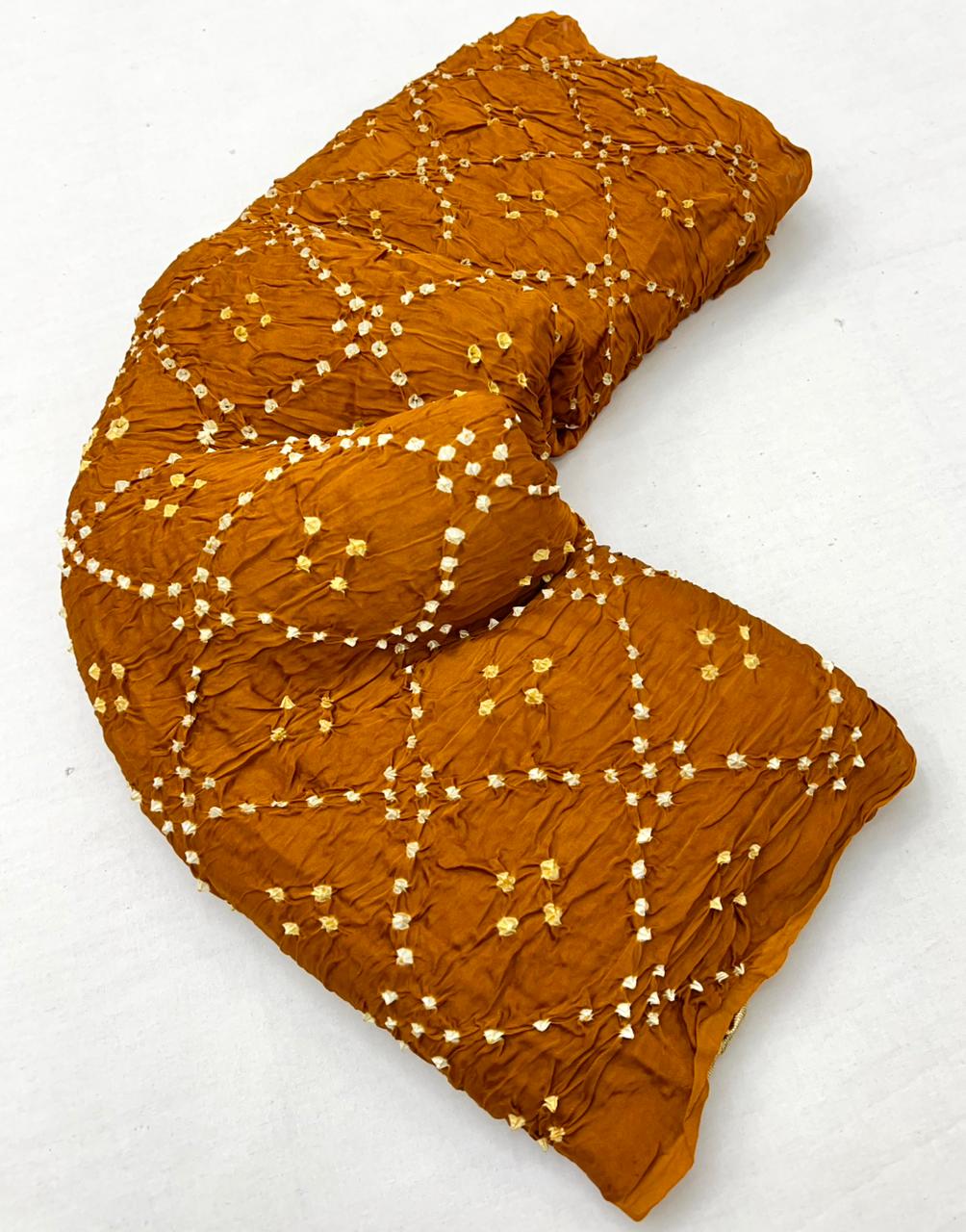 Dazzling Yellow Pure Bandhej Zari Pallu Modal Soft Silk Saree