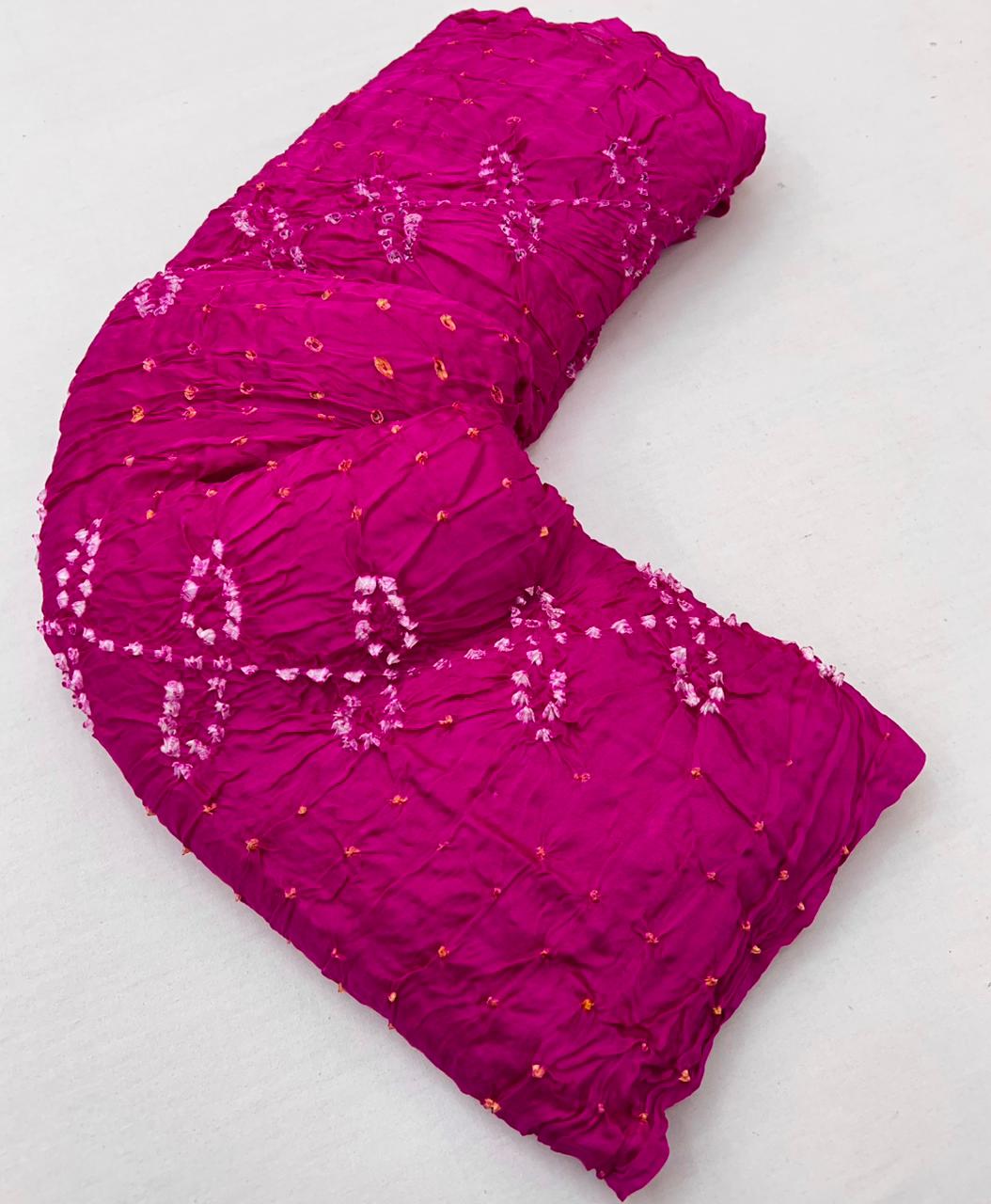 Gorgeous Pink Pure Bandhni Zari Pallu Modal Soft Silk Saree With Blouse