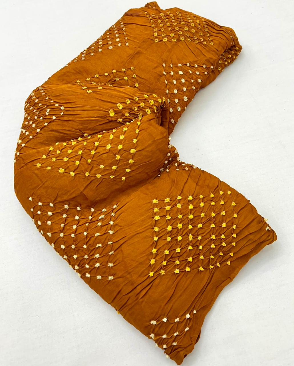 Enchanting Yellow Pure Bandhni Zari Pallu Modal Soft Silk Saree With Blouse