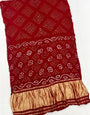 Charming Maroon Pure Bandhni Zari Pallu Modal Soft Silk Saree With Blouse